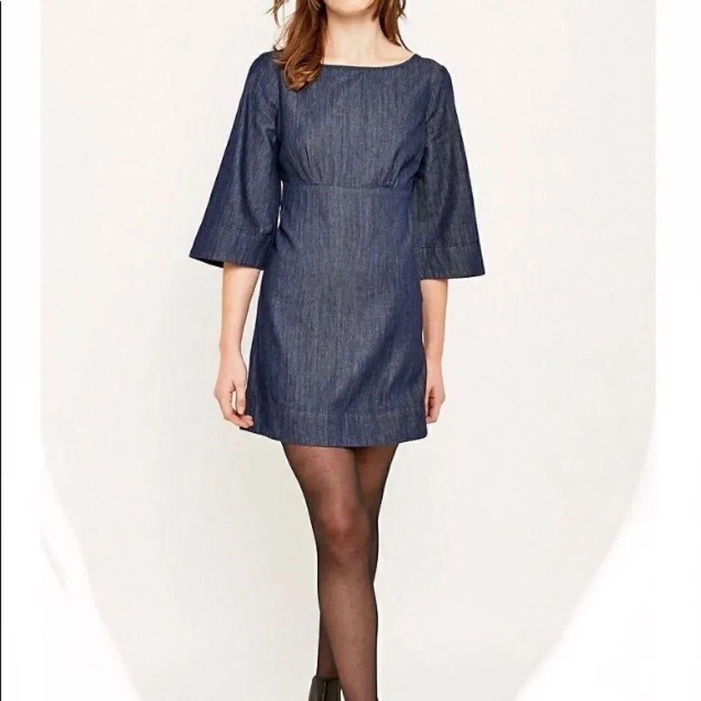 Cooperative Criss Cross Back Blue Denim Dress 4